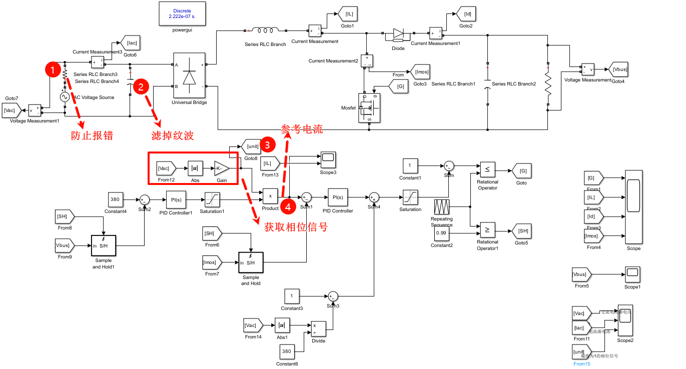 PFC双闭环仿真模型